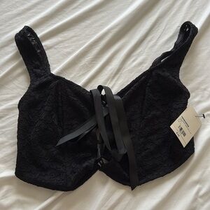 Tenshoppe corset lace crop top medium